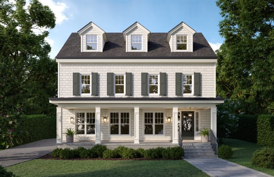 Chevy Chase Shingled Colonial architectural rendering